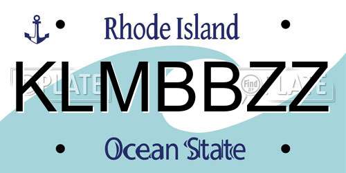 KLMBBZZ Rhode Island License Plate