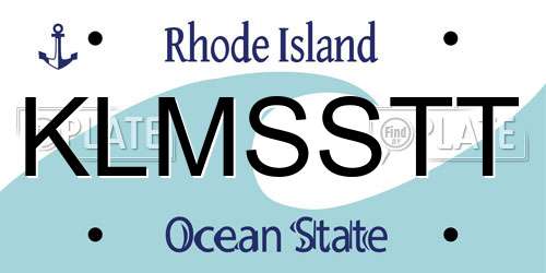 KLMSSTT Rhode Island License Plate
