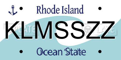 KLMSSZZ Rhode Island License Plate