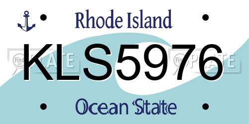 KLS5976 Rhode Island License Plate