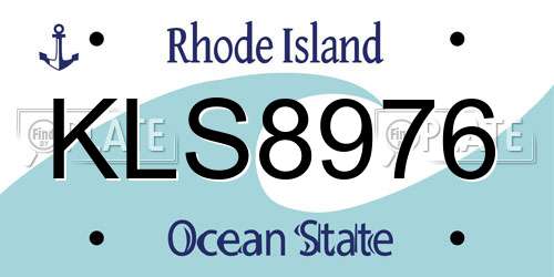 KLS8976 Rhode Island License Plate