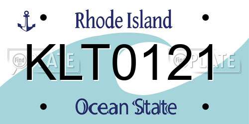 KLT0121 Rhode Island License Plate