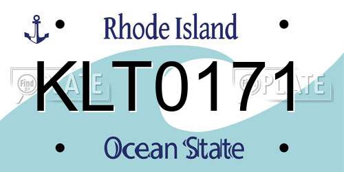 KLT0171 Rhode Island License Plate