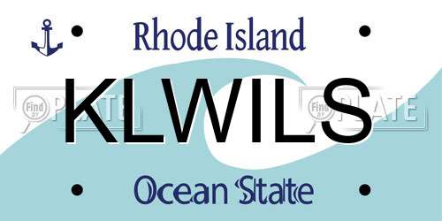KLWILS Rhode Island License Plate