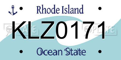 KLZ0171 Rhode Island License Plate