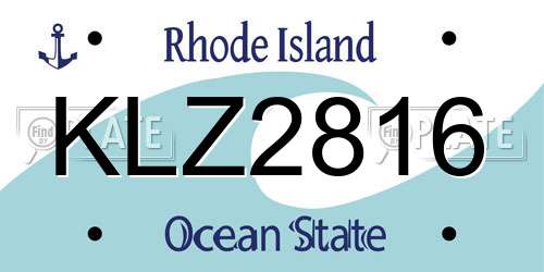 KLZ2816 Rhode Island License Plate