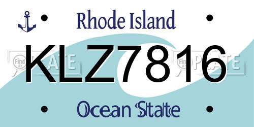 KLZ7816 Rhode Island License Plate