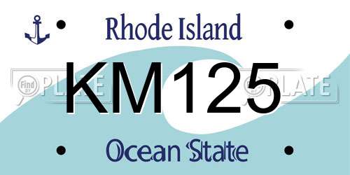 KM125 Rhode Island License Plate