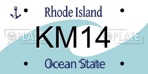 KM14 Rhode Island License Plate