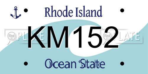 KM152 Rhode Island License Plate