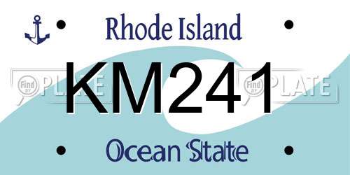 KM241 Rhode Island License Plate