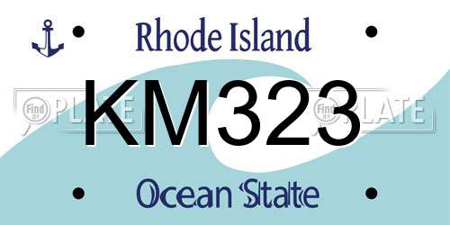 KM323 Rhode Island License Plate