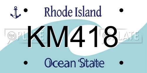 KM418 Rhode Island License Plate