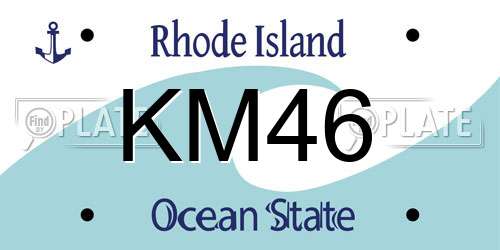 KM46 Rhode Island License Plate