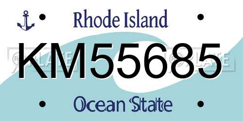 KM55685 Rhode Island License Plate