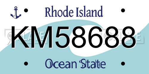 KM58688 Rhode Island License Plate