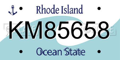 KM85658 Rhode Island License Plate