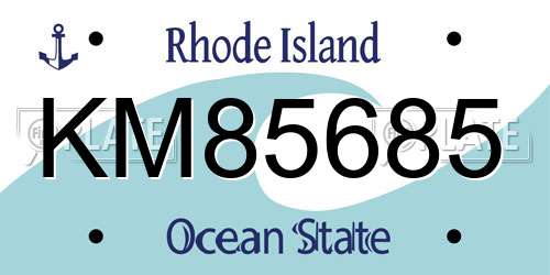 KM85685 Rhode Island License Plate