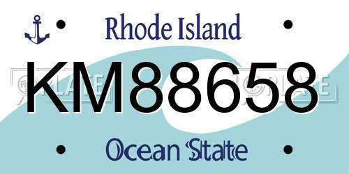KM88658 Rhode Island License Plate