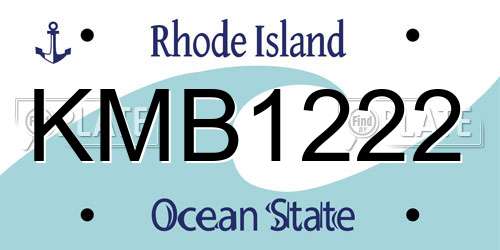 KMB1222 Rhode Island License Plate