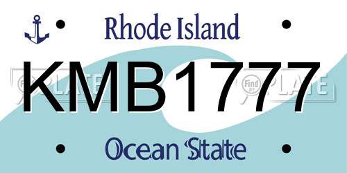KMB1777 Rhode Island License Plate