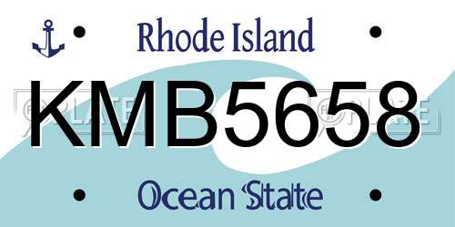 KMB5658 Rhode Island License Plate