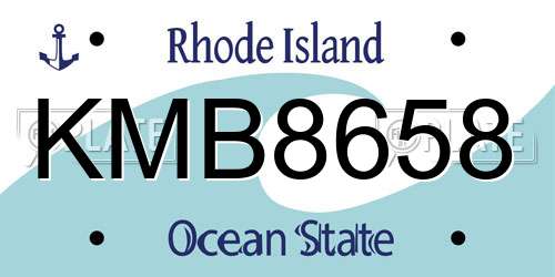 KMB8658 Rhode Island License Plate