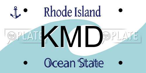 KMD Rhode Island License Plate