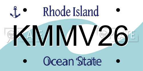 KMMV26 Rhode Island License Plate