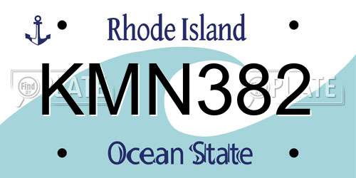 KMN382 Rhode Island License Plate
