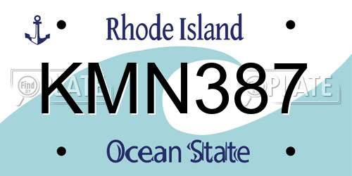 KMN387 Rhode Island License Plate