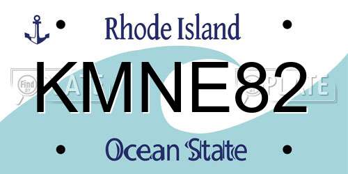 KMNE82 Rhode Island License Plate
