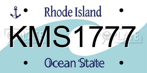 KMS1777 Rhode Island License Plate