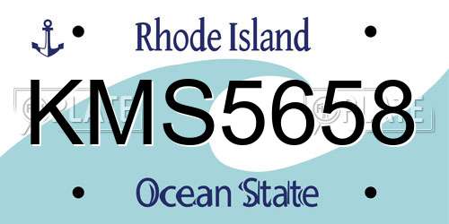 KMS5658 Rhode Island License Plate