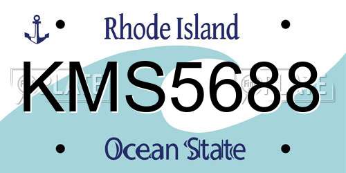 KMS5688 Rhode Island License Plate