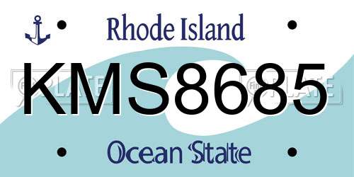 KMS8685 Rhode Island License Plate