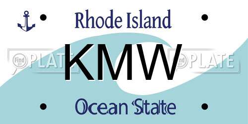 KMW Rhode Island License Plate