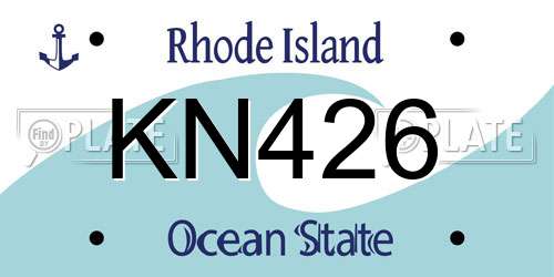 KN426 Rhode Island License Plate