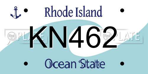 KN462 Rhode Island License Plate