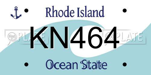 KN464 Rhode Island License Plate