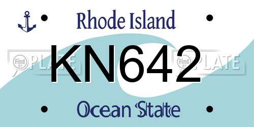 KN642 Rhode Island License Plate