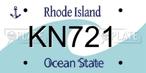KN721 Rhode Island License Plate