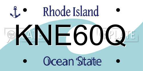 KNE60Q Rhode Island License Plate