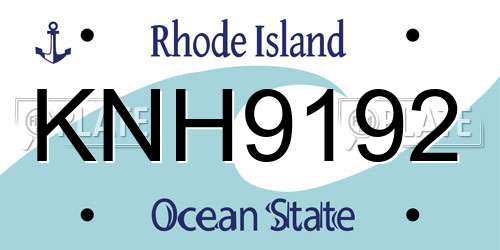 KNH9192 Rhode Island License Plate