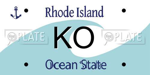 KO Rhode Island License Plate