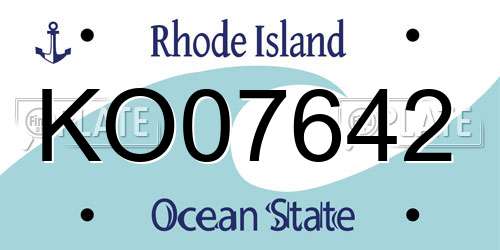 KO07642 Rhode Island License Plate