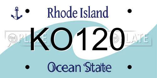 KO120 Rhode Island License Plate