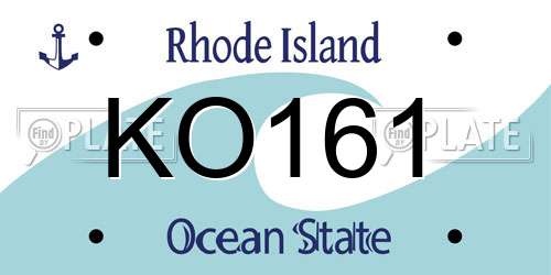 KO161 Rhode Island License Plate