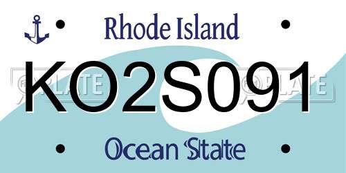KO2S091 Rhode Island License Plate