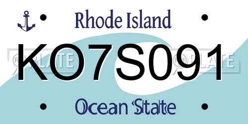 KO7S091 Rhode Island License Plate